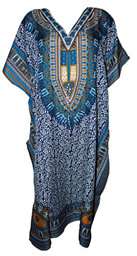 Vestido caftán bohemio para mujer en talla grande con diseño dashiki