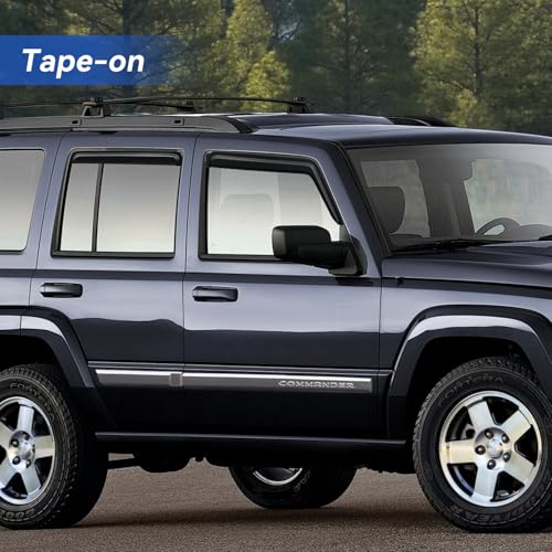 Image of Window Visors Rain Guards for 2006-2010 Jeep Commander, Out-Channel Window Vent Wind Deflectors Visors Shades for 06-10 Jeep Commander