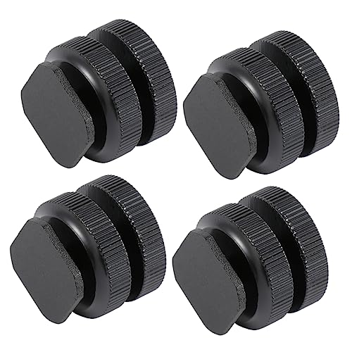 Housoutil Tripod to Camera Mount Adapter 4 Pack Hot Shoe Mount 1/4 Inch Threaded Screw Compatible Cameras Led Lights Microphones