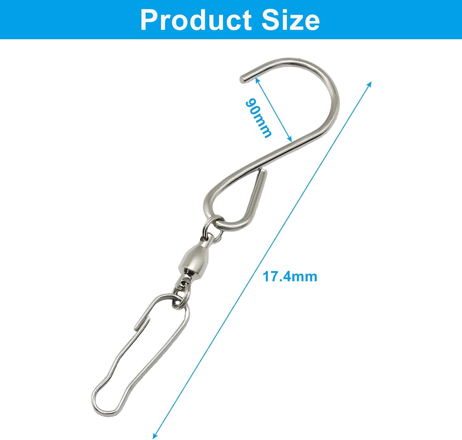 Swivel Hooks Clips for Hanging - 20 Pack Stainless Steel 360° Rotating Hooks for Wind Spinners, Wind Chimes, Crystal Twisters & Party Decorations - Corrosion-Resistant & Easy to Use
