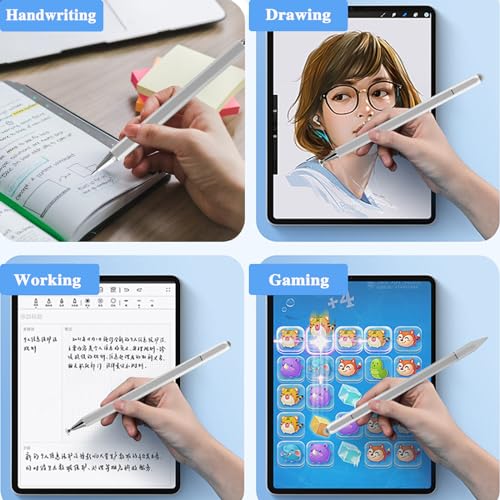 Image of 3 in 1 Universal Stylus Pen for Touchscreen,High Sensitivity & Precision Capacitive Stylus Pen for iPad Suitable for All Touch Screens of Switch /iPhone /iPad /Android /Samsung Galaxy /Tablets-Sliver