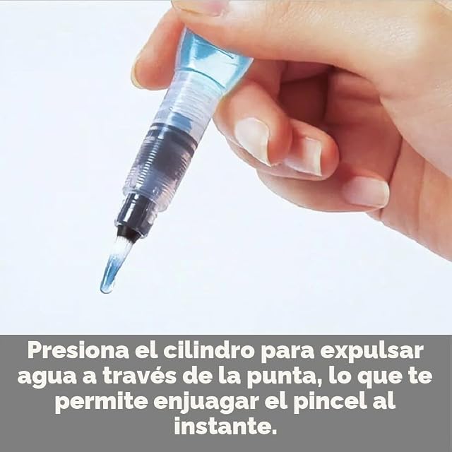 Foto 3 de 5 de Pentel Arts - Pluma estilográfica (punta larga), color azul claro/Multicolor, Grueso