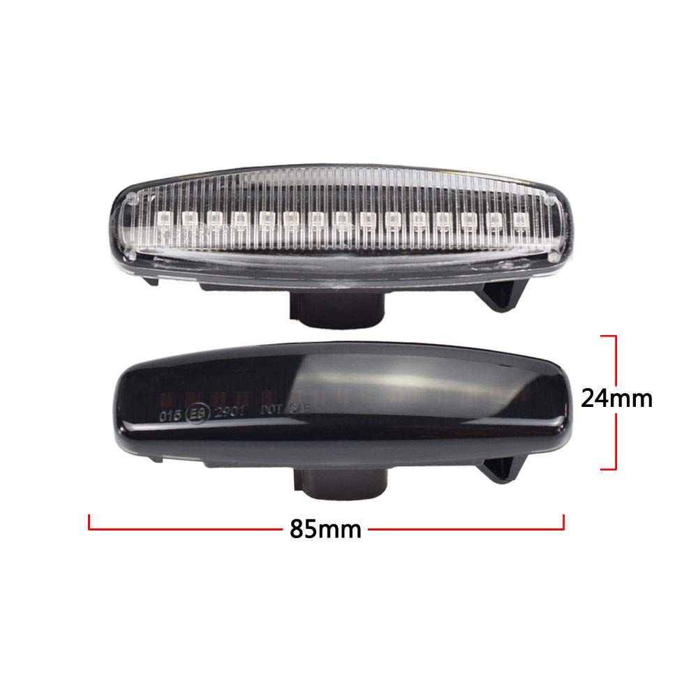 Yoegerery LED Dynamic Side Marker Turn Signal Lights For In=fi=ni=ti EX25 EX35 EX37 FX30d FX35 FX37 FX50 G25 G35 G37 JX35 M25 M35 M37 (Dynamic Crystal)
