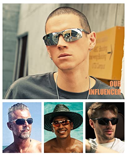 Duco Mens Sports Polarized Sunglasses Uv Protection Sunglasses For Men 8177S(Gunmetal Frame Mirror Lens) #TOP4