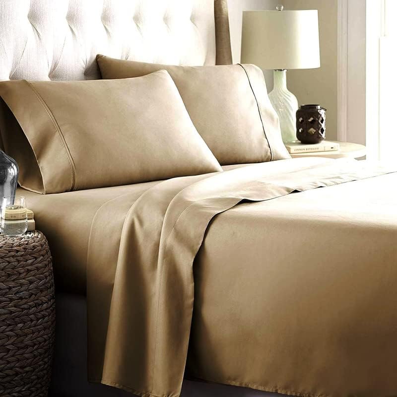 RK LINEN Egyptian Cotton Bed Sheets 450 Thread Count Sateen Finish Luxuries Hotel |Ultra Comfortable 3 Pieces Flat Sheet Set| 1 Flat+2 Pillow Cover Bedsheet Set for Home(Taupe,6 by 6 / Double) (B0CS7TP1GZ) Amazon Price History, Amazon Price Tracker