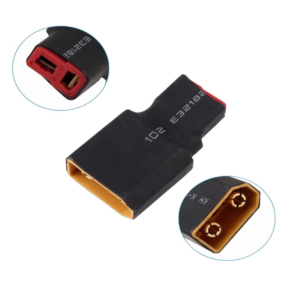 3 Adattatori Per Connettori Batteria: Da Deans Femmina (T-Plug) A XT90 Maschio - Senza Fili - Per ESC E Caricabatterie