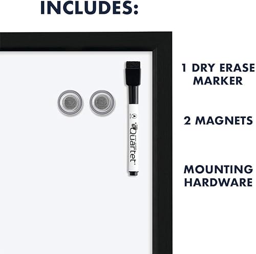 Miniatura 4 de Quartet - Pizarrón magnético de 43,1 x 58,4 cm, pizarrones blancos, pizarrones de borrado en seco, marco negro, paquete de 4 (MWDW1723M-BK)