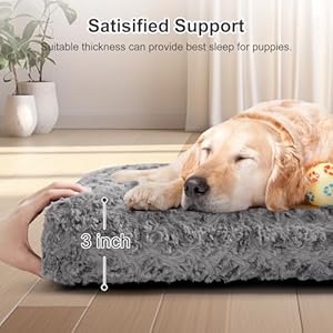 Verzey dog beds crate pad mat for large dogsfits dog crate kennel cagecomfortable soft fluffy cushion anti slip pets cat pillow bed 42 l x 28 wgray   cucciolini doodles