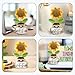 Tiny Detalles Mini Positive Crochet Sunflower, Cute Cheer Up Gifts for Women, Crochet Plant with Optimistic Card for Nurse Teacher Boss, Thank You Gifts for Friends, Coworker and Sunflower Decor