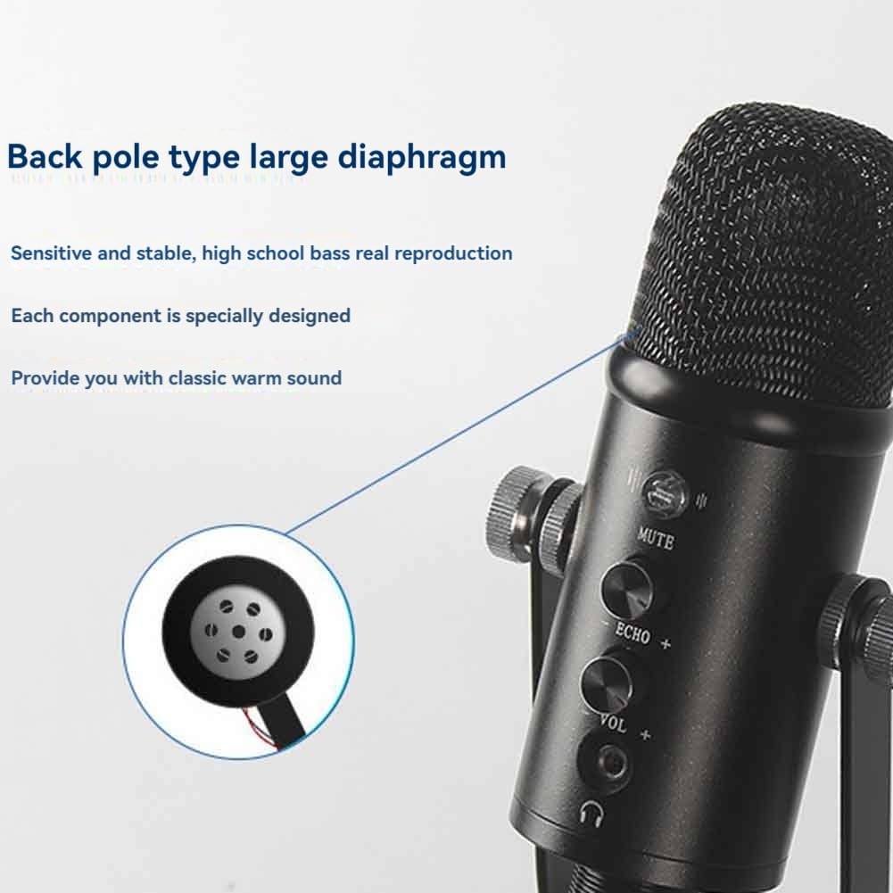 MicróFono USB Profesional Plug Play, MicróFono De Estudio con Soporte para Juegos, Chat En LíNea, Videos, TransmisióN De Voz A