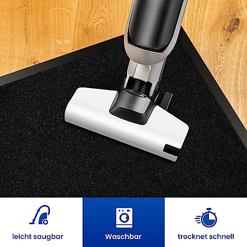 comflor Hochwertige Fußmatte Schwarz 40x60 groß für Innen & Außen - Schmutzfangmatte rutschfest, waschbar & wetterfest - Fussmatte für Eingangsbereich & Aussenbereich - Läufer Flur dünn