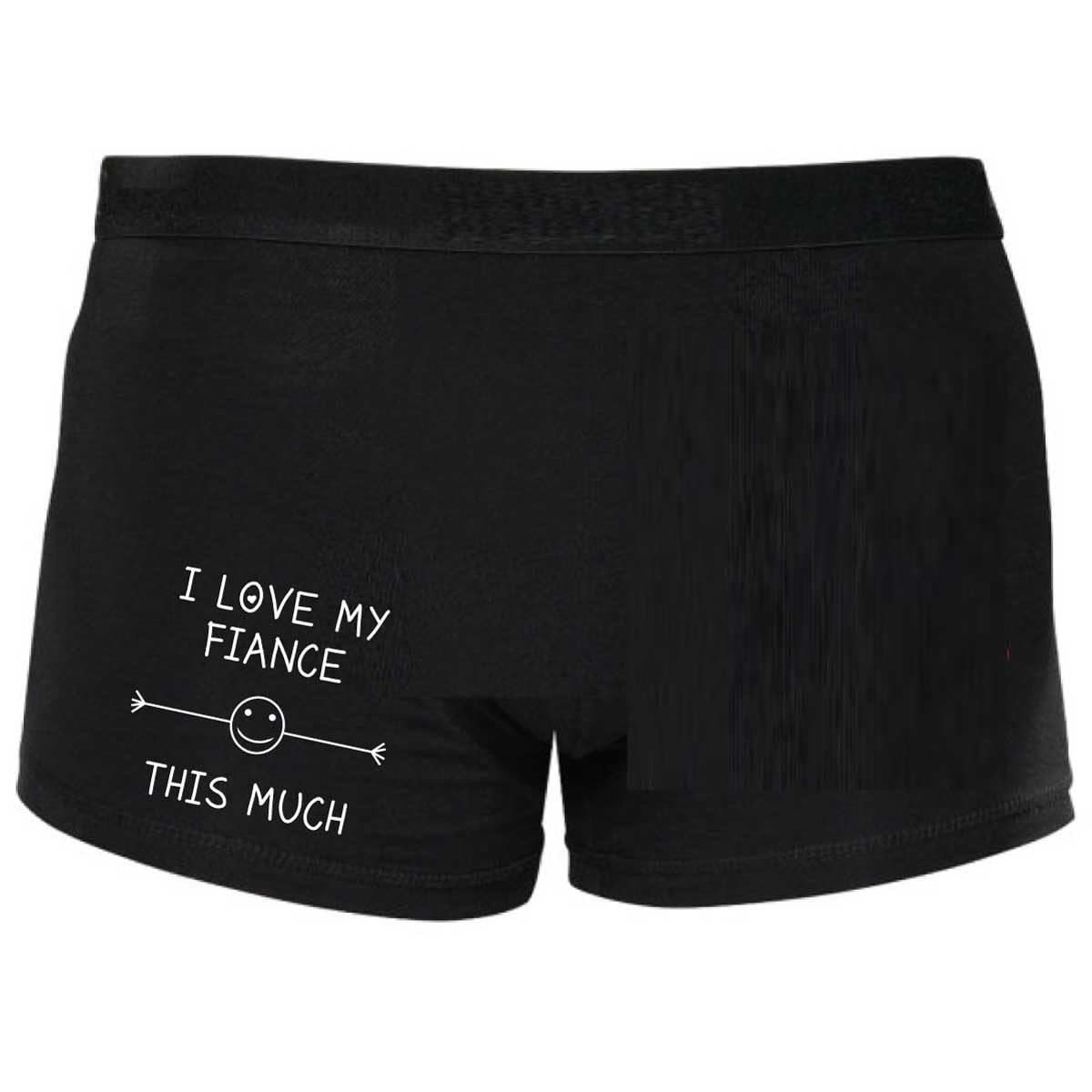 60 Second Makeover Men's Black Limited I Love My Fiance This Much Boxer Shorts