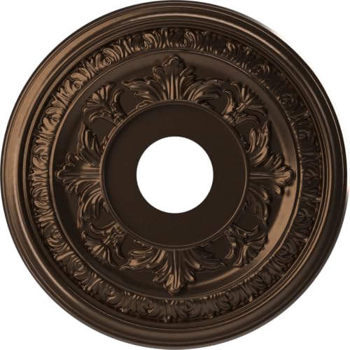 Image of Ekena Millwork CMP16BACAB Baltimore Thermoformed PVC Ceiling Medallion (Fits Canopies up to 6 1 /2 inch), 16 inchOD x 3 1 /2 inchID x 1 inchP, Metallic Antique Brass