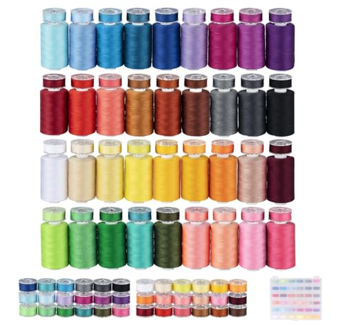 ilauke 72pcs Sewing Thread Bobbins Kit, 36 Colors 550 Yard