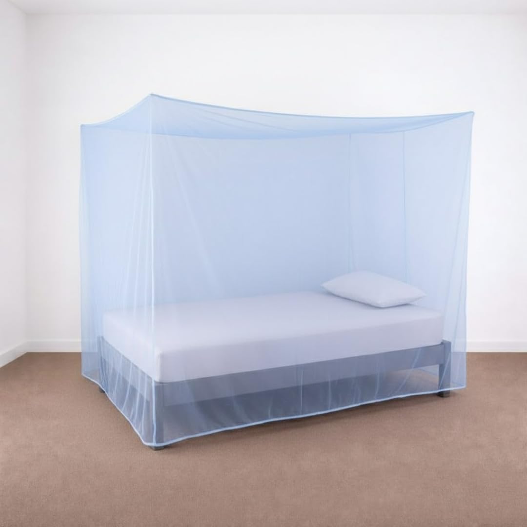 Yuvraz Mosquito Net for Bed | Foldable & Breathable Bed Net with Strong Mesh | All-Round Protection from Mosquitoes, Flies & Insects Ideal for Double/Single Bed (Blue, 4 * 6.5 ft)-image-37