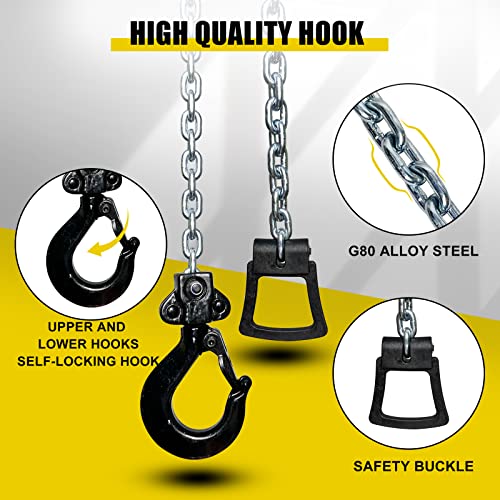 Treedeng Hand Chain Hoist 3/4 Ton 1650Lbs G80 Chain Come Along 10Ft Lever Hoist With 2 Hooks And Safety Latches For Unpowered Operations #TOP5