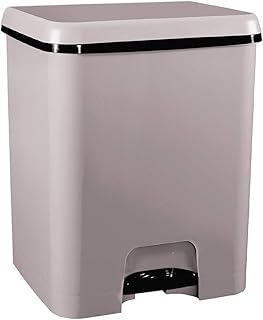 COM-FORT HOUSE | Cubo de Basura con Pedal | Capacidad de 52 litros | Cubo Reciclaje | Color Marron | Cubo de Basura Orgánico Cocina | 1 unidad | Piezas Extraíbles | Limpieza Fácil |