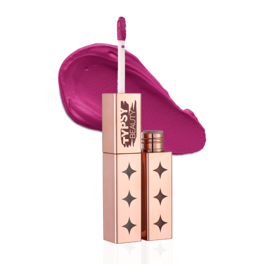 Typsy Beauty ON 'n' OFF Lipstick & Eraser | 12 Hr Stay Creamy Matte Formula (Pink) | Smudge & Transfer Proof | Nourishing Remover Oil & Leave-On Mask | Vegan | 8 shades | 2.5 ml x 2.5 ml