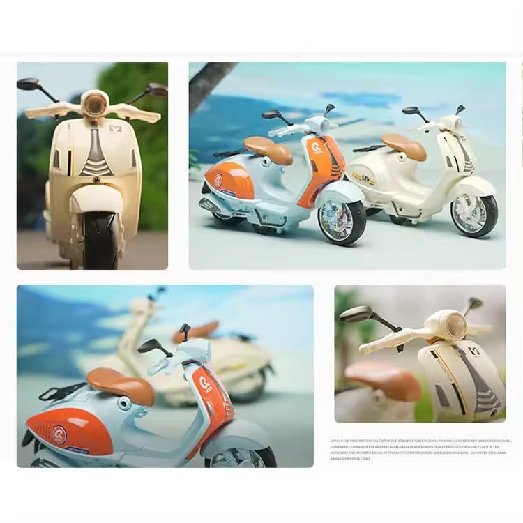 Image of FEXXA Police Motorcycle Toy - Pull Back Motorcycle Toys, Tiny Gift with Music Lighting, Latte Motorcycles Toy for Kids Boys Age 3-8 Year Old [Multicolor] (Little Bike-Blue)