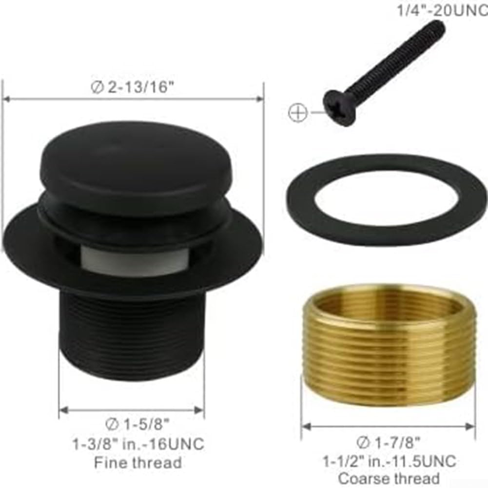 Desagüe de bañera negro, kit de conversión de drenaje de bañera con rosca universal, DA532GKAM308R3U6E9HWO