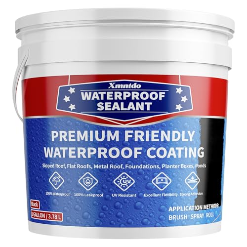 Xmntdo Polyurethane Waterproof Coating Black, 1 Gallon,...
