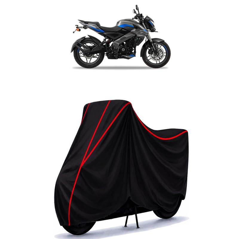 Image of Bajaj Pulsar NS200 Water Resistant Bike Cover for All Motorcycles & Rain | Heavy Duty Taffeta Fabric | UV Protection, Dustproof, Scratchproof | All Weather Two Wheeler Body Cover with Elastic Bottom