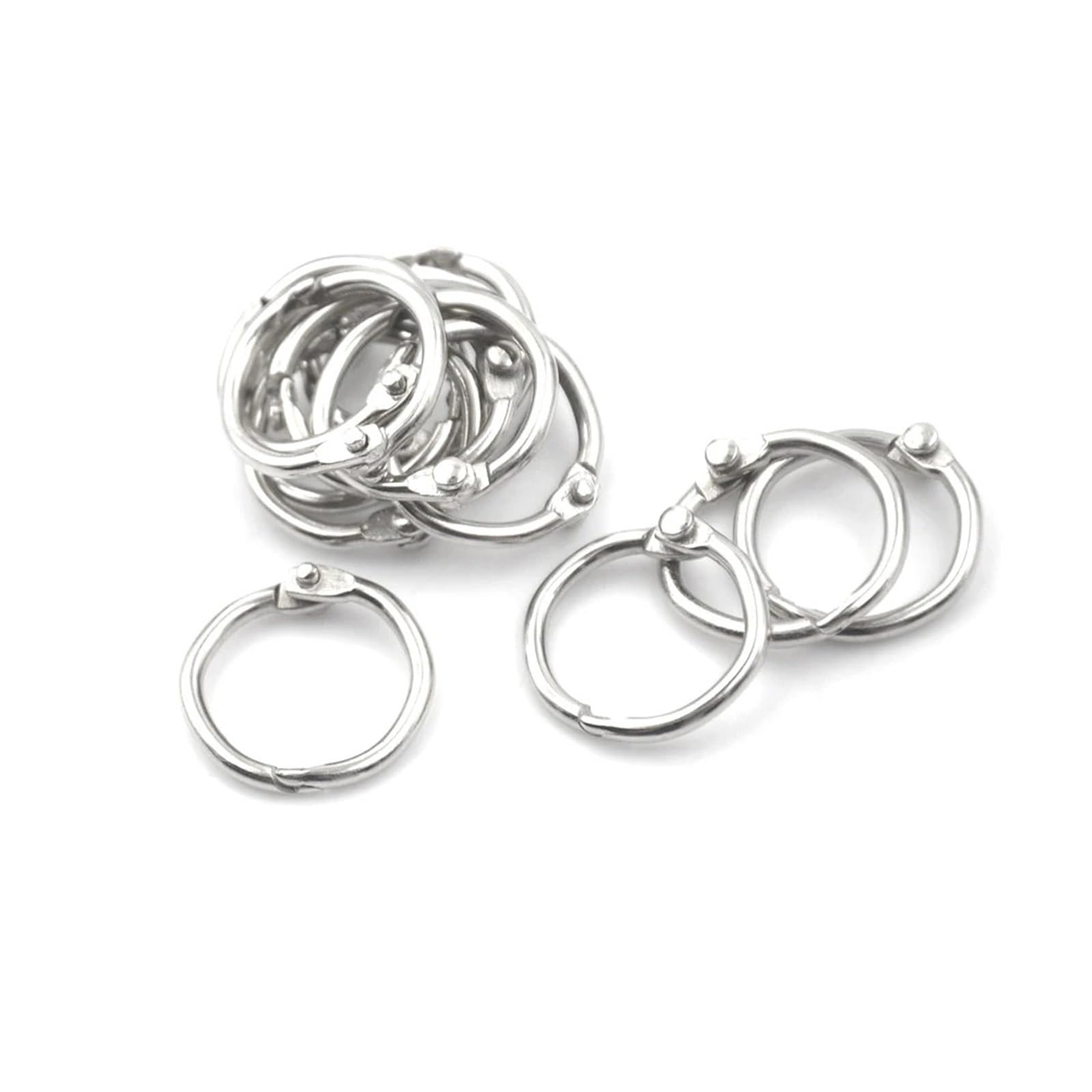 50pcs Metall Ring Binder Staple Buch Bindemittel Alben Losenblatt Buch Hoops 15-80 mm Lose Blattring Keychain Office Binding Supplies