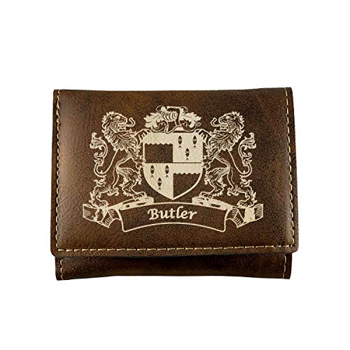 Butler Irish Coat of Arms Rustic Leather Wallet