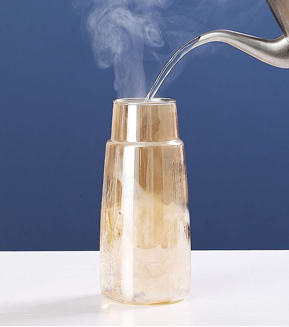 Juego de jarra de agua de noche de cristal con vaso, jarra y taza de noche