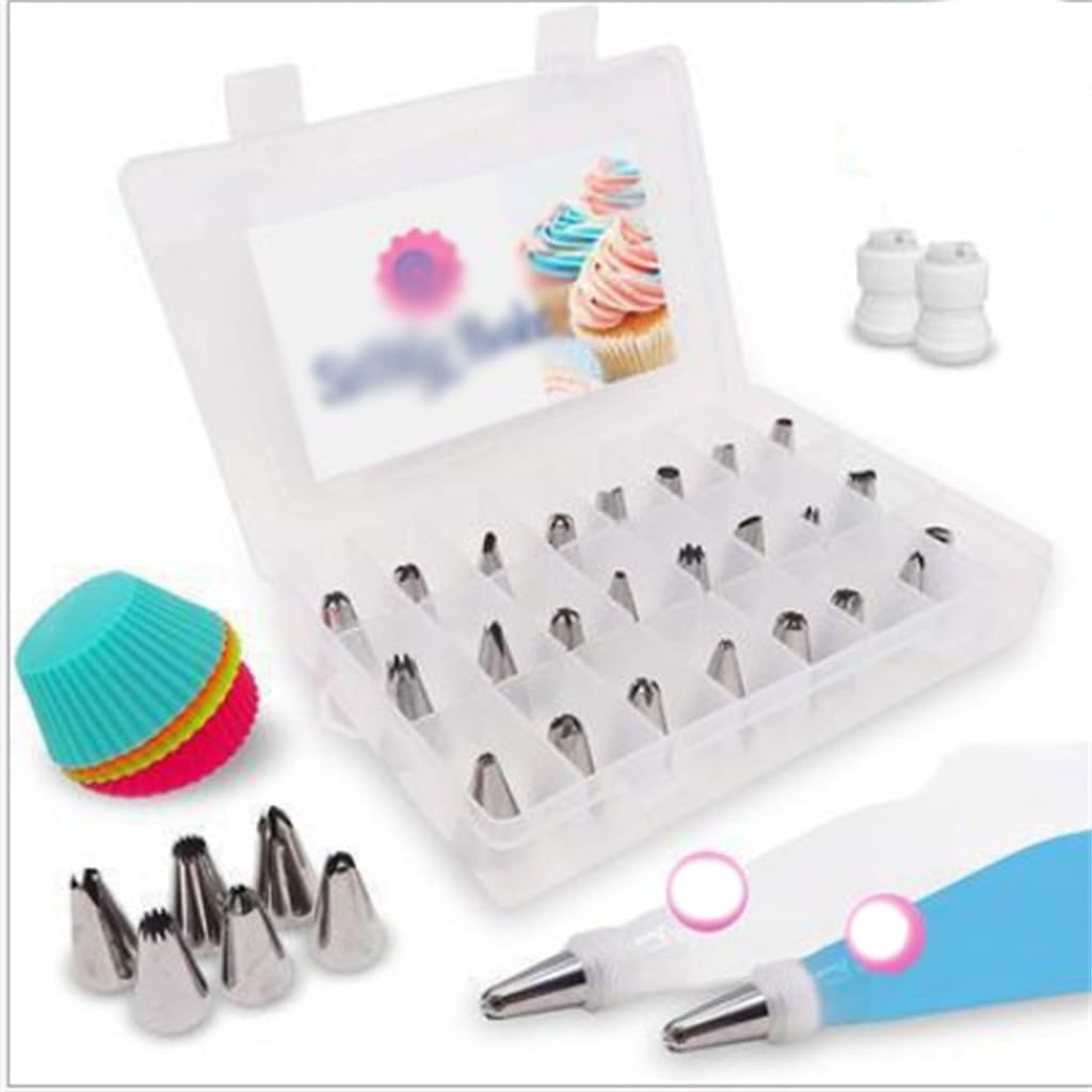 50 Piece Set Of Flower Mouth Decoration Set Stainless Steel Flower Mouth Decoration Bag Silicone Cup Baking Set