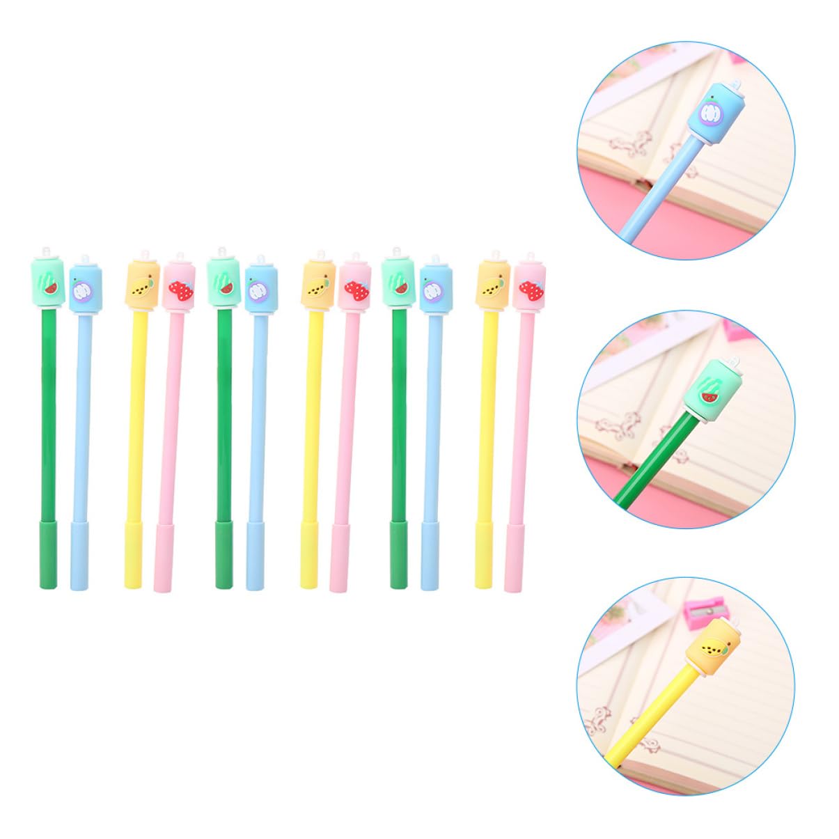 Tofficu 5 Juegos Pluma De Gel Bolígrafos De Dibujo Material De Oficina Boligrafos Gel Boligrafo Papelería De Dibujos Animados Bolígrafos De Escritura 12 Uds * 5