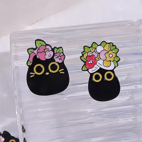 Image of Creative Cat Themes Enamel Pins Set - Lovely Cats Brooch Pin for Backpack Bag Hat, Gifts for Cats Lover