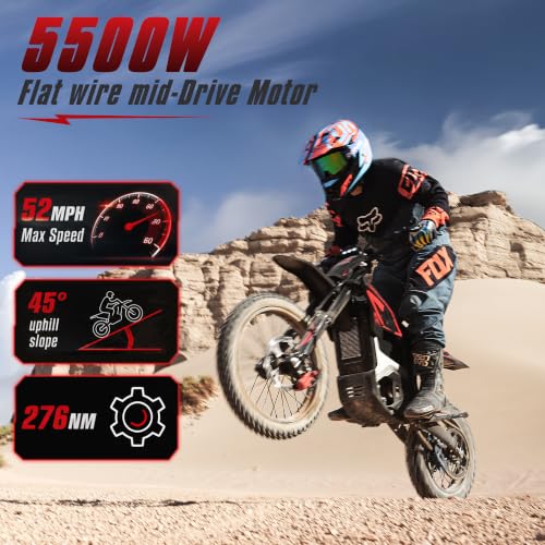 T500-V58 52+MPH Electric Dirt Bike Teens Adults - Image 3