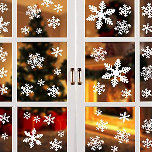 HUHUDAY 120 Weihnachts Fensterbilder, Fensterbilder Weihnachten Selbstklebend, Fensterbild Weihnachten, Deko Weihnachten, Weihnachten Fenstersticker, Winter Deko Weihnachtsdeko