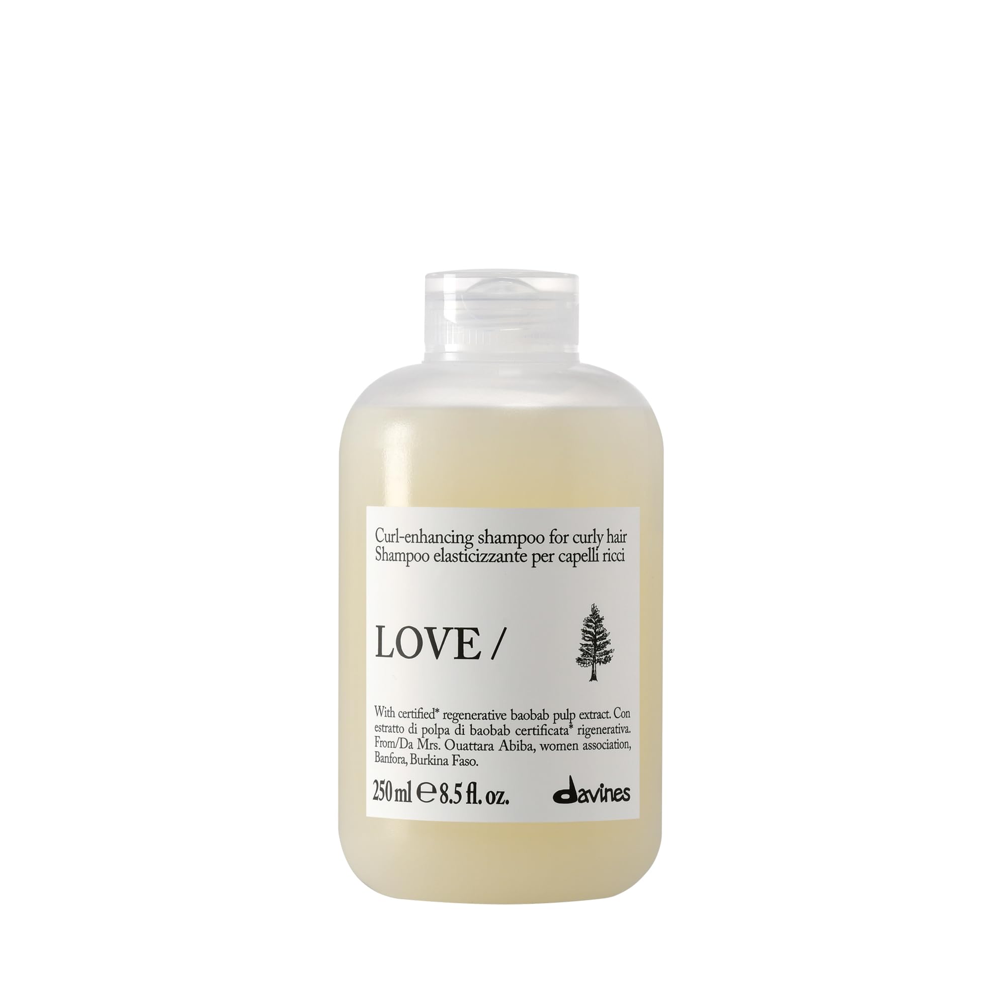 Davines LOVE CURL Shampoo - Shampoo elasticizzante e idratante - Per capelli ricci o mossi - 250 ml