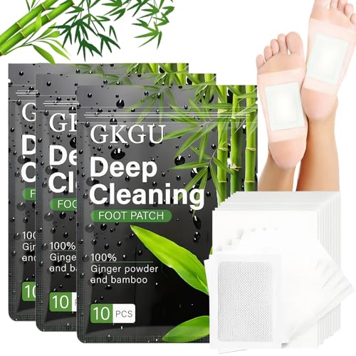 Pack de 30 Parches Desintoxicantes para Pies - Parches Naturales de Noche para Limpieza Profunda, Bienestar, Mejora de la Circulación y Descanso Nocturno - Cuidado de los Pies