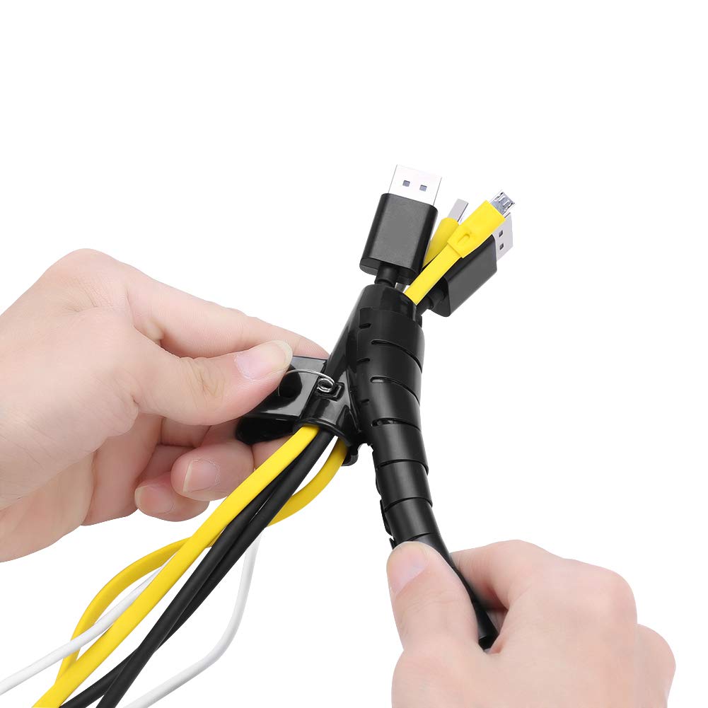 Wąż kablowy ze środkiem do ciągnięcia, dostępne w wielu kolorach i rozmiarach, elastyczny, trwały spiralny organizer do kabli organizator kabli (srebrny 3,0 m * 16 mm)