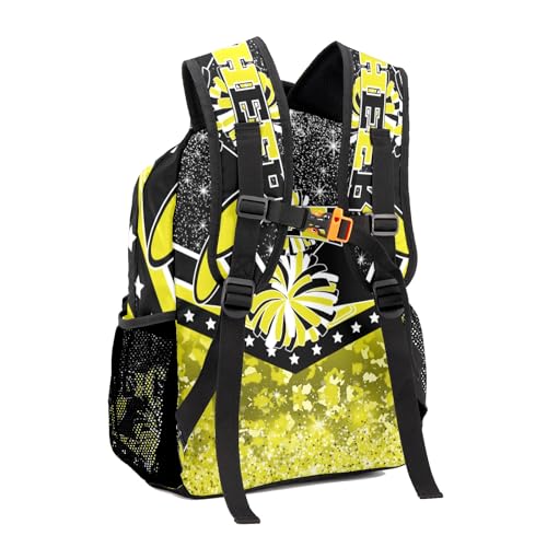 Cheer Yellow Cheerleader School Backpack Waterproof Shoulder Bag for Sport Training Competition Gift2