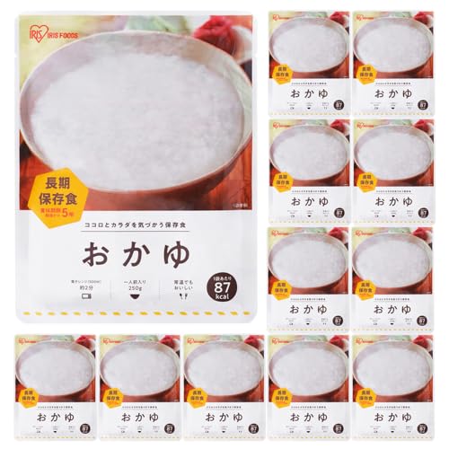アイリスオーヤマ(IRIS OHYAMA) おかゆ パウチ 250g ×12個 非常食 保存食 長期保存 (製造から) 5年