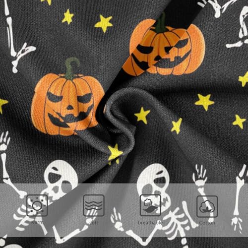 Artistic Toddler Underwear Custom 2t Cotton Panties Little Girl Halloween Funny Skeletons Black Briefs Kids Undies3