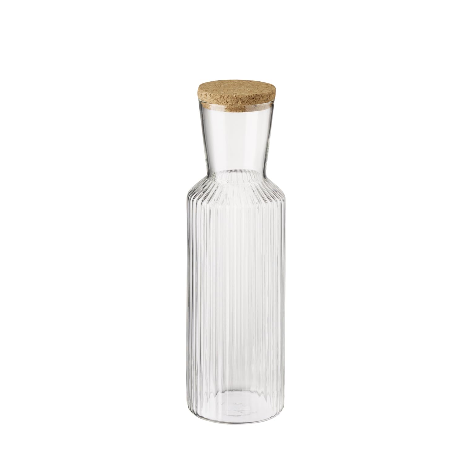 APS Lines 10726 Glass Carafe 1 Litre Diameter 9 m Height 27.5 cm Cork Lid