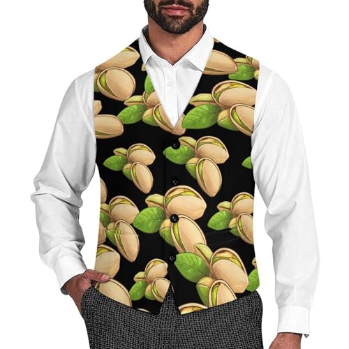 Pistachio Trendy Vest Suit for Men V Neck Formal Dress Waistcoat Vests Business Slim Fit