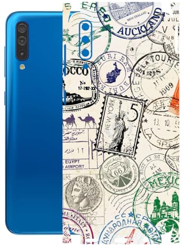 Image of AtOdds - Full Body Back Screen Guard Protector Film - Lamination Wrap Skin Sticker Compatible with Samsung Galaxy A50 | Scratchproof Matte Finish (Stamps)