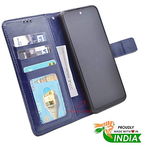 Image of Flip Case vivo Y51 | PU Leather Flip Cover Wallet Case with TPU Silicone Compatible with vivo Y51, Y31 (2021) - (Blue)