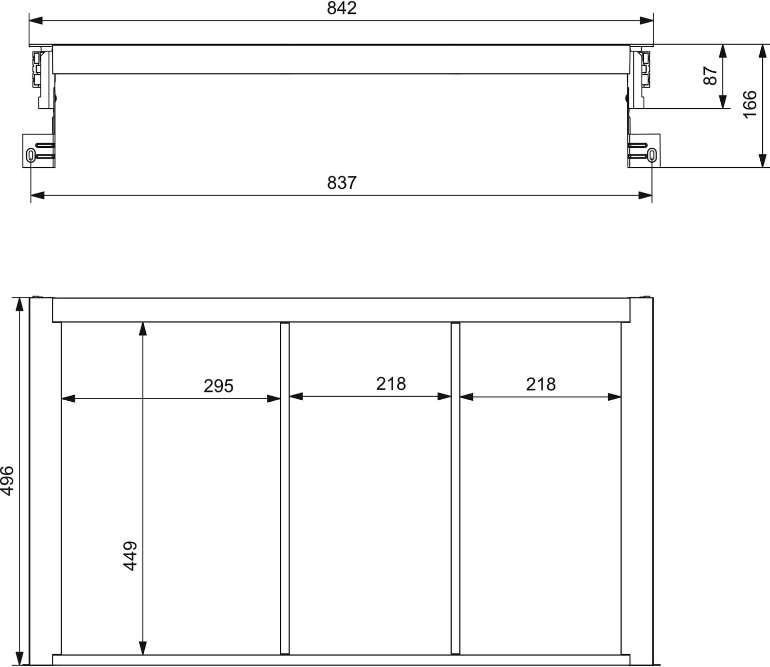 NINKA Eins2sechs Hanging Frame Set KB 900 mm Dark Grey
