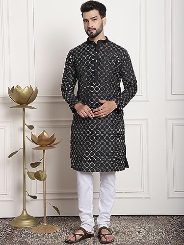 Image of SOJANYA (Since 1958 Men's Silk Blend Kurta and Pyjama with Nehru Jacket