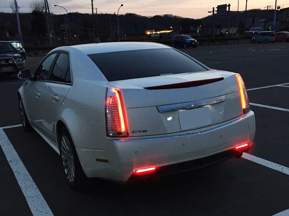 iJDMTOY Dark Smoked Lens 40-SMD Full LED Rear Bumper Reflector Light Kit Compatible With 2008-2013 Cadillac CTS Sedan, Function as Tail or Rear Fog Lights