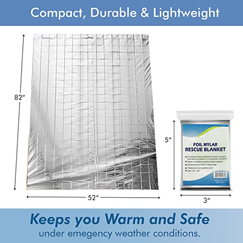 NOVAMEDIC Emergency Foil Mylar Thermal Blankets - Pack of 200, 84"x52", Individually Wrapped, Waterproof Survival Blanket for Camping, Outdoors, First Aid Kit & Travel, Lightweight & Compact, Silver - Image 4