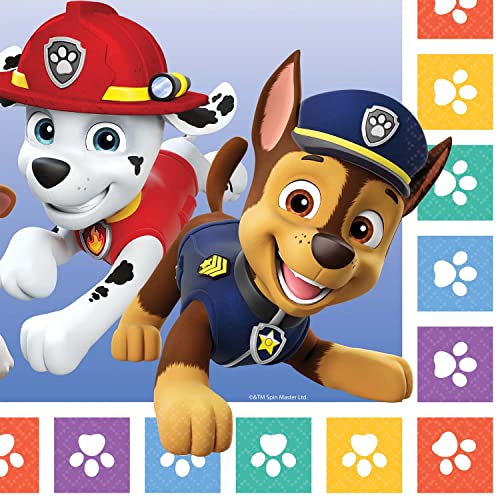 amscan- Serviettes de Table Paw Patrol, 9914237, Multicolore