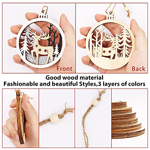 Winter Wonderland Ornaments For Christmas Tree - 6 Pack Christmas Wooden Ornaments For Winter Christmas Holiday Tree Decorations #TOP3